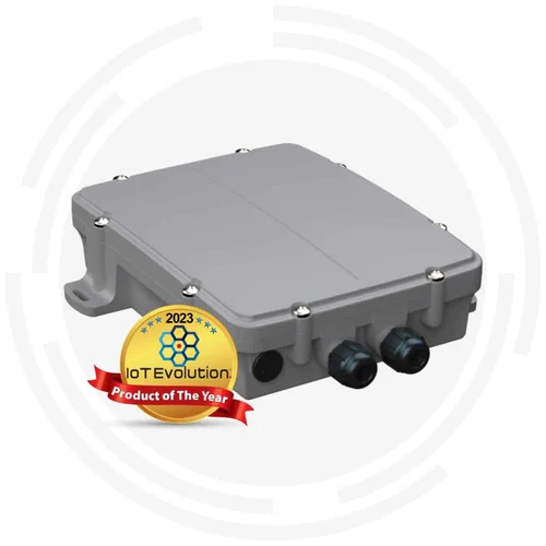 Levelynx weatherproof flood monitoring node enclosure, winner of the 2023 IoT Evolution Product of the Year award